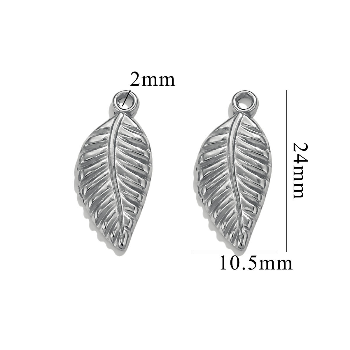 Silver color / 1 Piece Simple Cute Style Cartoon Leaf Shape Stainless Steel  Gold Color Women's Pendant Picture15